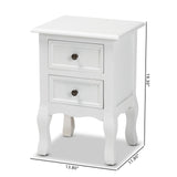 Caelan Classic and Traditional White Finished Wood 2-Drawer Nightstand