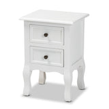 Caelan Classic and Traditional White Finished Wood 2-Drawer Nightstand