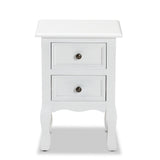 Caelan Classic and Traditional White Finished Wood 2-Drawer Nightstand