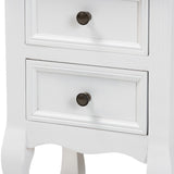 Caelan Classic and Traditional White Finished Wood 2-Drawer Nightstand