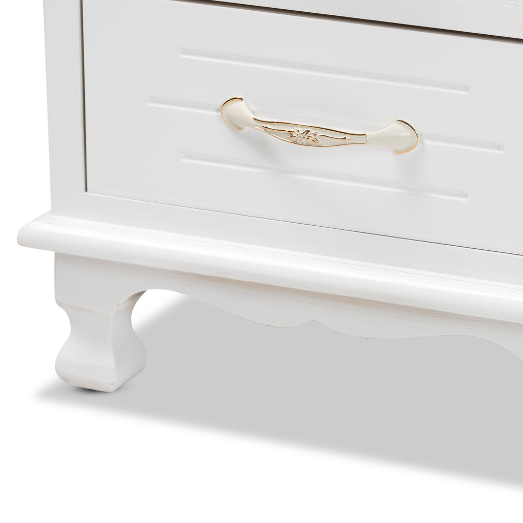 Layton Classic and Traditional White Finished Wood 3-Drawer Nightstand