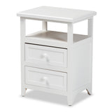 Karsen Modern and Contemporary White Finished Wood 2-Drawer Nightstand