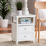 Karsen Modern and Contemporary White Finished Wood 2-Drawer Nightstand