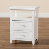 Karsen Modern and Contemporary White Finished Wood 2-Drawer Nightstand