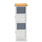 Calandra Modern and Contemporary Oak Brown and Multi-Colored Wood 4-Drawer Storage Unit