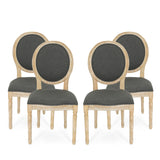 Phinnaeus French Country Fabric Dining Chairs (Set of 4)