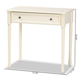 Mahler Classic and Traditional White Finished Wood 1-Drawer Console Table