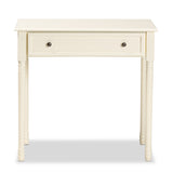 Mahler Classic and Traditional White Finished Wood 1-Drawer Console Table