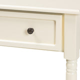 Mahler Classic and Traditional White Finished Wood 1-Drawer Console Table