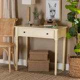 Mahler Classic and Traditional White Finished Wood 1-Drawer Console Table