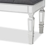 Baxton Studio Hedia Contemporary Glam and Luxe Grey Fabric Upholstered and Silver Finished Wood Accent Bench