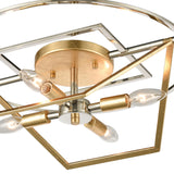 Geosphere 18'' Wide 4-Light Semi Flush Mount - Polished Nickel