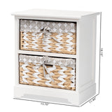 Rianne Modern Transitional White Finished Wood 2-Basket Storage Unit