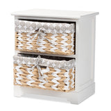 Rianne Modern Transitional White Finished Wood 2-Basket Storage Unit