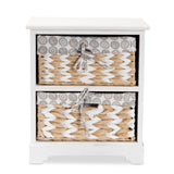 Rianne Modern Transitional White Finished Wood 2-Basket Storage Unit