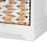 Rianne Modern Transitional White Finished Wood 2-Basket Storage Unit