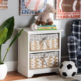 Rianne Modern Transitional White Finished Wood 2-Basket Storage Unit