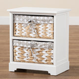 Rianne Modern Transitional White Finished Wood 2-Basket Storage Unit