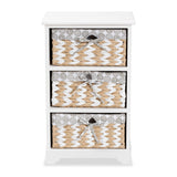 Rianne Modern Transitional White Finished Wood 3-Basket Storage Unit