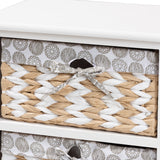 Rianne Modern Transitional White Finished Wood 3-Basket Storage Unit