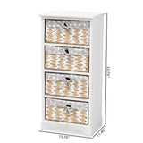 Rianne Modern Transitional White Finished Wood 4-Basket Storage Unit