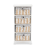 Rianne Modern Transitional White Finished Wood 4-Basket Storage Unit