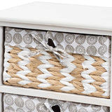 Rianne Modern Transitional White Finished Wood 4-Basket Storage Unit