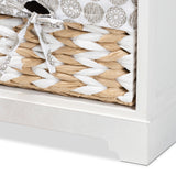 Rianne Modern Transitional White Finished Wood 4-Basket Storage Unit