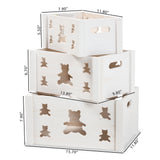 Sagen Modern and Contemporary White Finished Wood 3-Piece Storage Crate Set