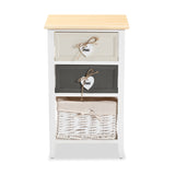 Diella Modern and Contemporary Multi-Colored Wood 2-Drawer Storage Unit with Basket