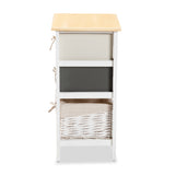 Diella Modern and Contemporary Multi-Colored Wood 2-Drawer Storage Unit with Basket