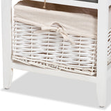 Diella Modern and Contemporary Multi-Colored Wood 2-Drawer Storage Unit with Basket