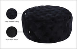Addison Velvet / Engineered Wood / Foam Contemporary Black Velvet Ottoman/Bench - 36" W x 36" D x 16.5" H