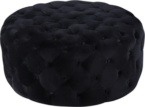 Addison Velvet / Engineered Wood / Foam Contemporary Black Velvet Ottoman/Bench - 36" W x 36" D x 16.5" H