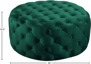 Addison Velvet / Engineered Wood / Foam Contemporary Green Velvet Ottoman/Bench - 36" W x 36" D x 16.5" H