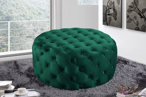 Addison Velvet / Engineered Wood / Foam Contemporary Green Velvet Ottoman/Bench - 36" W x 36" D x 16.5" H