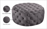 Addison Velvet / Engineered Wood / Foam Contemporary Grey Velvet Ottoman/Bench - 36" W x 36" D x 16.5" H
