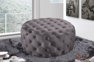 Addison Velvet / Engineered Wood / Foam Contemporary Grey Velvet Ottoman/Bench - 36" W x 36" D x 16.5" H