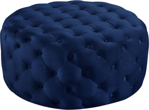 Addison Velvet / Engineered Wood / Foam Contemporary Navy Velvet Ottoman/Bench - 36" W x 36" D x 16.5" H