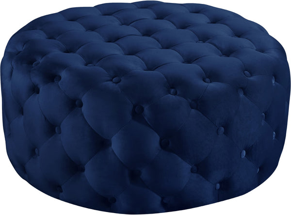 Addison Velvet / Engineered Wood / Foam Contemporary Navy Velvet Ottoman/Bench - 36" W x 36" D x 16.5" H