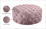 Addison Velvet / Engineered Wood / Foam Contemporary Pink Velvet Ottoman/Bench - 36" W x 36" D x 16.5" H