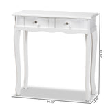 Peterson Classic and Traditional White Finished Wood 2-Drawer Console Table
