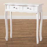 Peterson Classic and Traditional White Finished Wood 2-Drawer Console Table