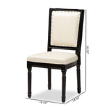 Baxton Studio Louane Traditional French Inspired Beige Faux Leather Upholstered and Black Finished Wood 2-Piece Dining Chair Set