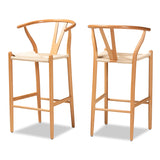Paxton Modern and Contemporary Finished Wood 2-Piece Counter Stool Set