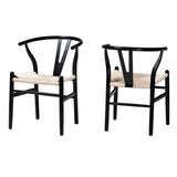 Paxton Modern Wood 2-Piece Dining Chair Set