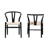 Baxton Studio Paxton Modern Black Finished Wood 2-Piece Dining Chair Set