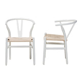 Baxton Studio Paxton Modern White Finished Wood 2-Piece Dining Chair Set
