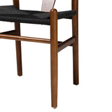 Baxton Studio Paxton Modern Walnut Brown Finished Wood 2-Piece Dining Chair Set