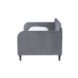 Baxton Studio Kaya Modern and Contemporary Grey Velvet Fabric and Dark Brown Finished Wood Full Size Daybed